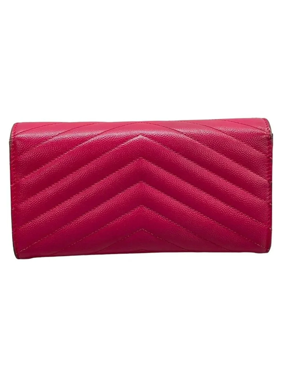 Saint Laurent Paris Wallet Monogram Large Flap Pink Zip Around Leather - Picture 2 of 15